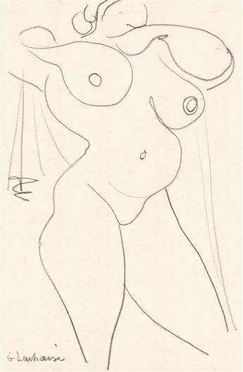 GASTON LACHAISE Group of four drawings of nudes.